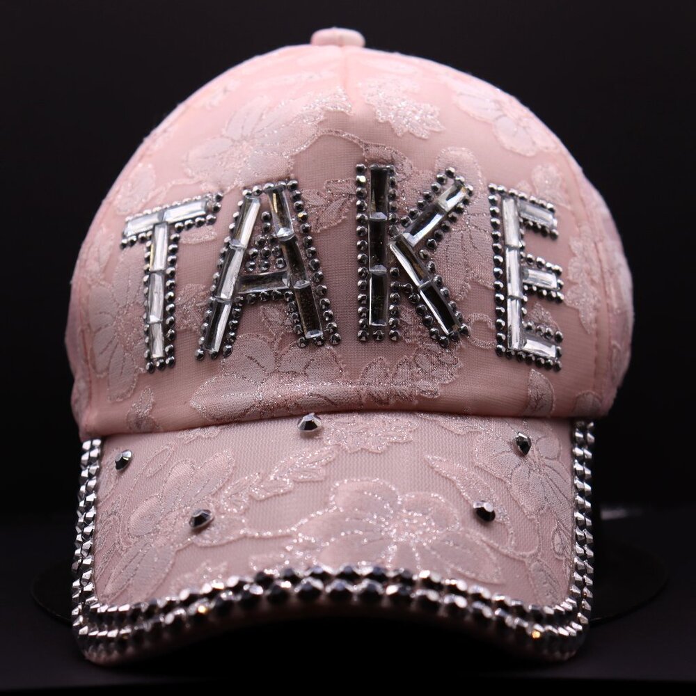 TAKE Pink Lace Bling Cap – Soft Glam Vibes 🌸